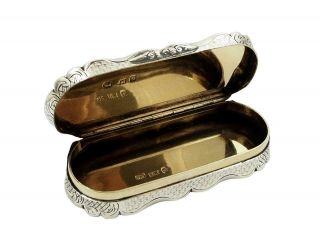 ANTIQUE EARLY VICTORIAN STERLING SILVER SNUFF BOX 1847 2