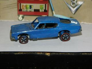 Vintage Unrestored 1968 Hot Wheels Blue Redline Custom Barracuda