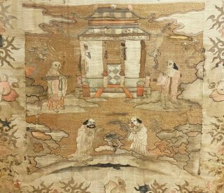 Large Antique Chinese Silk Kesi Panel Textile with Figures 2