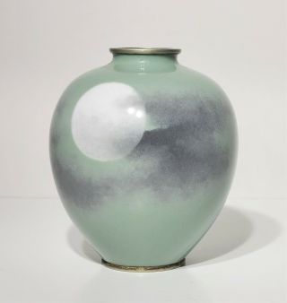 Antique Japanese Meiji Period Wireless Cloisonne Vase W Moon Attr.  Namikawa