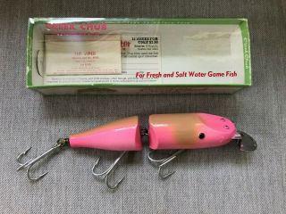 Vintage Creek Chub Jointed Striper Pikie Lure In Shrimp W/ Correct Box