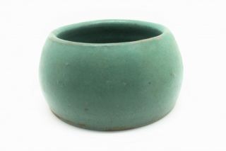 Vintage Hand Turned Arts & Crafts Mission Green Mat Studio Pottery Bowl