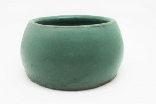 Vintage Hand Turned Arts & Crafts Mission Green Mat Studio Pottery Bowl 2