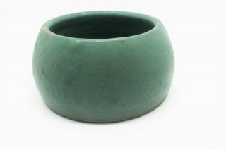 Vintage Hand Turned Arts & Crafts Mission Green Mat Studio Pottery Bowl 3