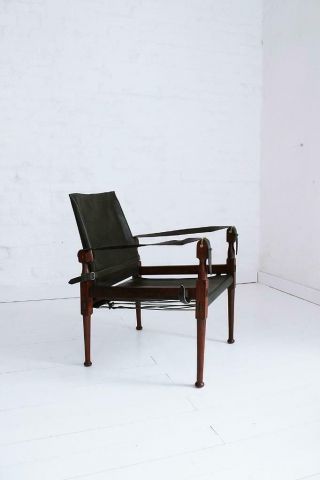 Midcentury Safari Chair By M.  Hayat & Brothers,  1970s