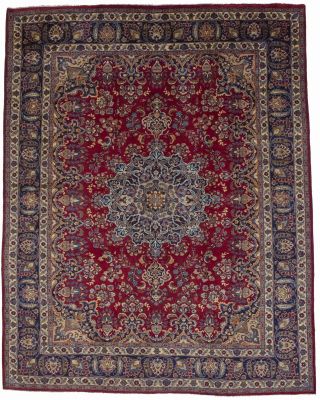10x12 Semi Antique Traditional Red Floral Kashmar Oriental Rug Carpet 9 