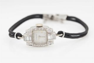 Vintage 1940s $5000 1ct Vs G Baguette Diamond Tiffany & Co Platinum Ladies Watch