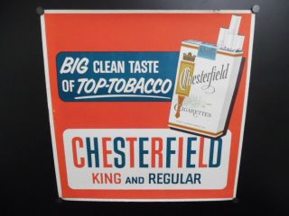 C.  1950 Chesterfield Cigarettes Paper Sign Poster Liggett & Myers Tobacco Vintage