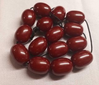 Antique 117 Grs Cherry Bakelite Faturan Islam Prayer Beads