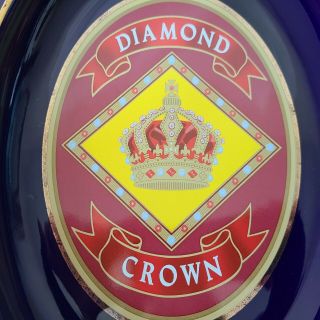 Diamond Crown Ash Tray Cobalt Blue Gold Trim Ceramic 3 Cigar Large Tobacciana 3