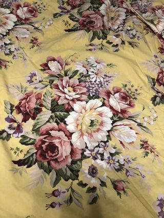 Vintage Ralph Lauren Sophie Brooke Floral Yellow King Fitted Sheet