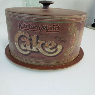 Vintage 1979 Kitchen Maid Cake Tin Red/copper Color