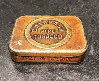 Antique Calabash Pipe Tobacco Tin Country Store Advertising Great Look