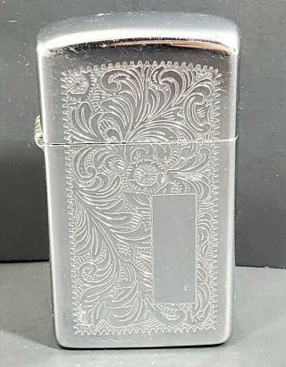 Vintage Zippo Bradford Pa Lighter W Engraved Floral Design