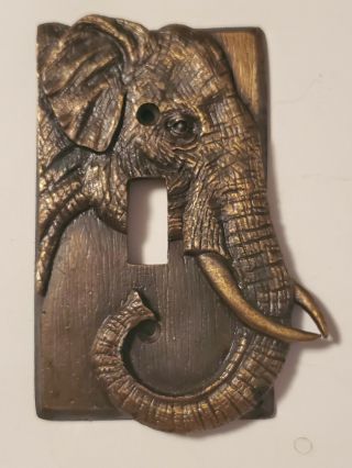 Vintage Heavy Brass/metal Elephant Light Switch Wall Cover S And P