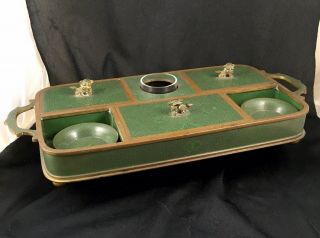 Antique Vintage Chinese Cloisonne Enamel Box Writing Desk Smoking Set?