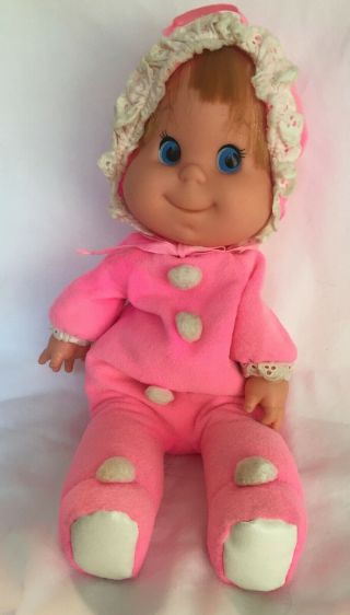Vintage Family Mattel 1970 Pink Baby Beans - Vgc - Cutie Bean Bag Doll.