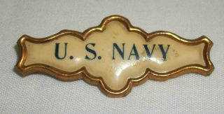 Vintage U.  S.  Navy Celluloid Pin Top For Ribbon Medal Antique