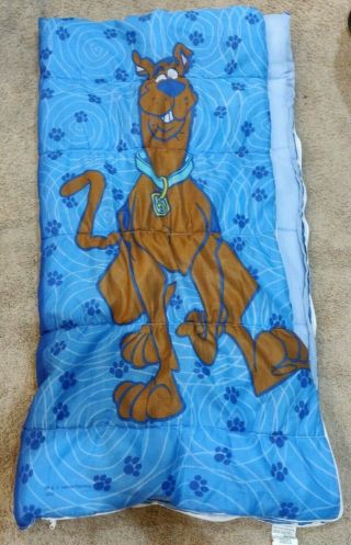 Kids Sleeping Bag Scooby - Doo Sleepovers Sports Nap Bed Blanket Zips Camping Vtg