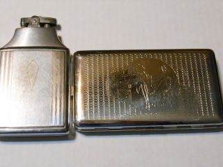 Vintage,  Ronson Art Deco " Mastercase " Cigarette Case/lighter & Separate Case