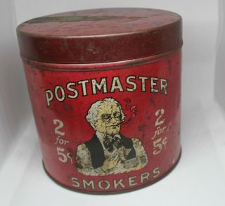 Vintage Postmaster Tobacco Tin