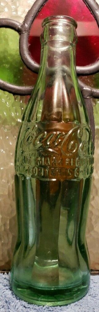 Vintage Coca - Cola Bottle Dec.  25th 1923 6 Oz.  Soda Bottle Wausau,  Wisconsin