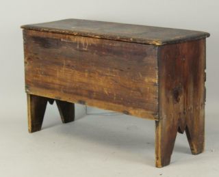 Very Rare 17th C Plymouth County Ma Pilgrim Table Top Blanket Chest Old Surface