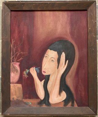 Qiu Di (1906 - 1958) Chinese Artist Oil Painting Signed