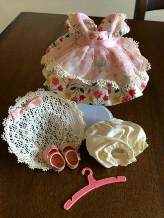 Vintage Vogue Tagged Ginny Dress Pink Floral Includes Shoes,  Bloomers,  Hat And Ha