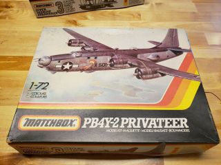 Matchbox 1/72 Pb4y - 2 Privateer Vintage Very Hard To Find Model Kit,  No Canopy
