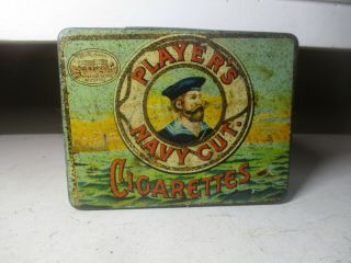 Vintage Players Navy Cut Pocket Tobacco Tin Advertising Great Graphics