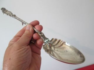 Rare - Lily 1902 - Whiting - Sterling - 11 1/2 In Stuffing Spoon W/ Button Back