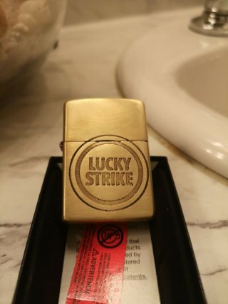 Lucky Strike Rare Deep Etched Zippo Lighter Solid Brass 2020 Unstruck