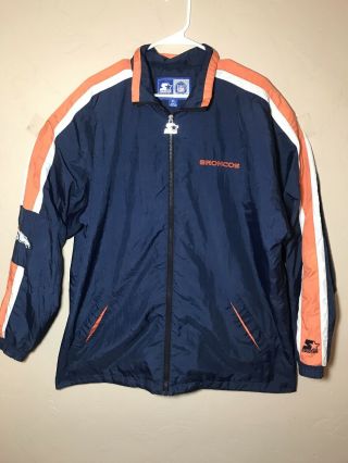 Vintage 90s Denver Broncos Starter Big Logo Windbreaker Jacket Men’s Size Xl