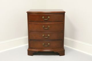 Ethan Allen 18th Century Banded Mahogany Bow Front Nightstand 1