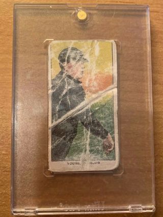 1909 T206 Cy Young Bare Hand Shows Sweet Caporal Back Very Pr Cond 100