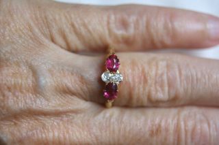 Fine Antique 18 Carat Yellow Gold Ruby And Diamond Gemstone Ring 2.  7 Grams