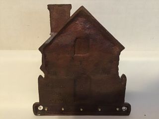 Vintage 1991 Copper Plated Cast Iron Wall Mount Key Holder House Design 6 