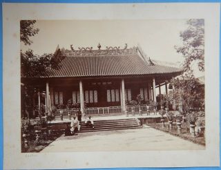 Antique Photograph - Chinese China " Canton " Temple Scene