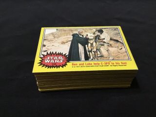 Vtg 1977 Topps Star Wars Series 3 Yellow Cards 133 - 198 (66 Cards)