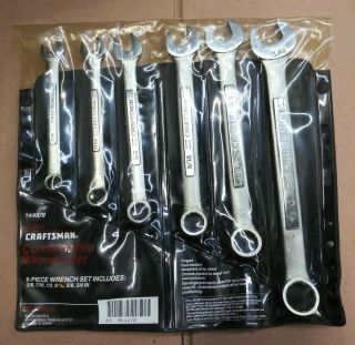 Vintage 6 Pc Craftsman Combination Wrench Set - Vv - 44 Series Sae 3/8 To 3/4