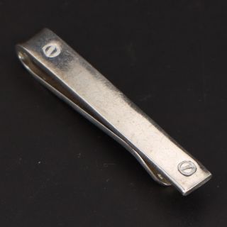 Vtg Sterling Silver - Mexico Taxco Engraveable Solid Tie Clip - 11g