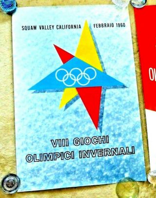 Poster Squaw Valley Lake Tahoe 1960 Olympics Rare In Italian