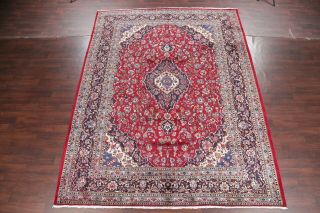 Vintage Traditional Floral Kashmar Hand Knotted Oriental Area Rug 10x13 2