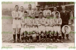 Old Postcard Huddersfield Town A.  F.  C.  Football Club 1927 - 28 Vintage Real Photo
