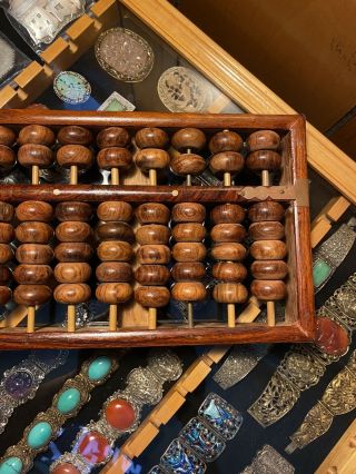 Lotus Flower Brand Antique Chinese Abacus 13 Rods 91 Beads 2
