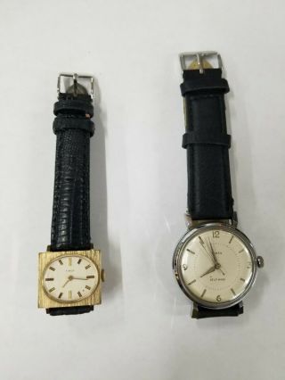 2 Vintage Wind Up Timex Watches,  1 Mens,  1 Ladies - Running