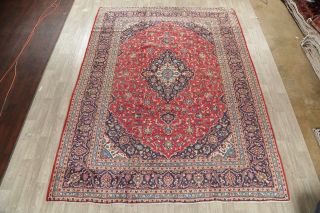 Vintage Traditional Floral Area Rug Hand - Knotted Wool Oriental Area Carpet 10x13 2