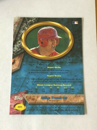 MIKE TROUT ANGELS ROOKIE CARD BBP9 SP 2011 BOWMAN ' S BEST CHROME FUTURE H.  O.  F. 2