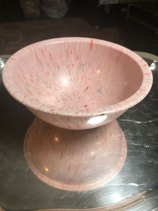 Vintage Brookpark Melmac Melamine Pink Confetti 8 " Diameter Bowl